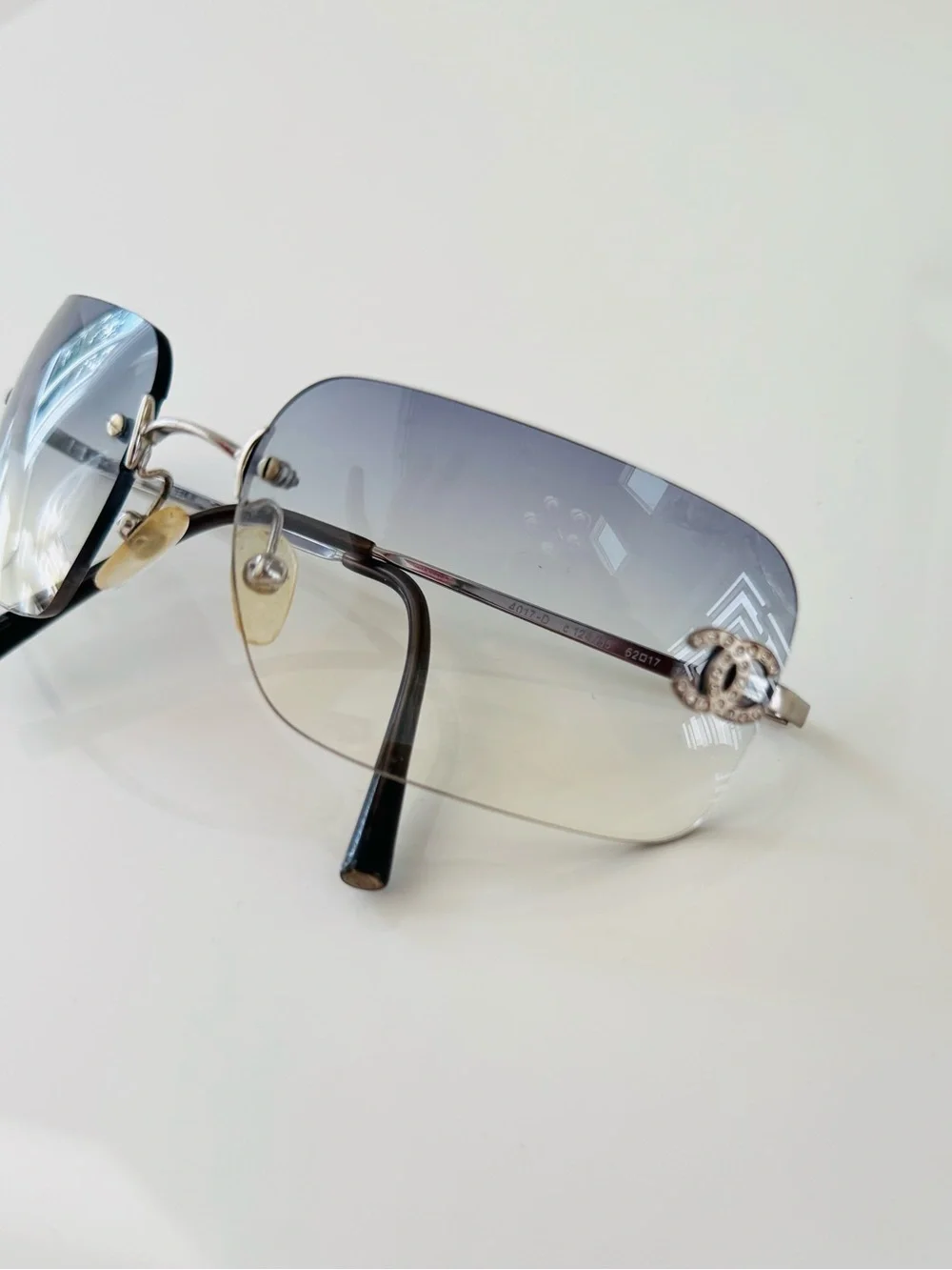Extremely RARE 🦋 Authentic Chanel light blue rimless CC sunglasses✨